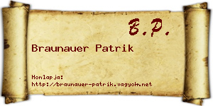 Braunauer Patrik névjegykártya